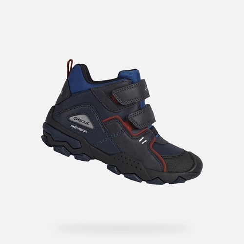 Geox Buller Abx Mid-calf Boots Fiú Sötétkék Sötétpiros | EKNC-46283