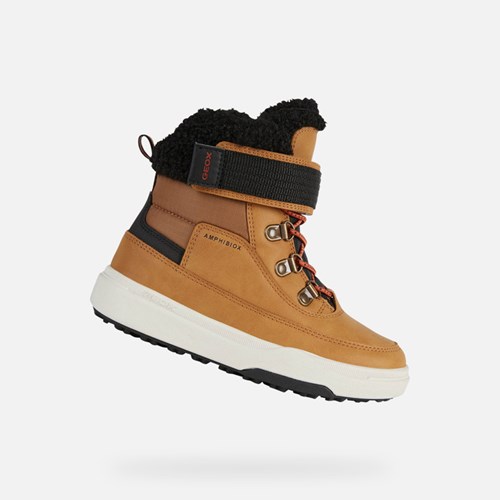 Geox Bunshee Pg Abx Mid-calf Boots Fiú Sötétsárga Fekete | EUJQ-87534