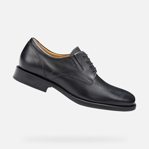 Geox Federico Bőr Cipő Férfi Fekete | ICGY-35914