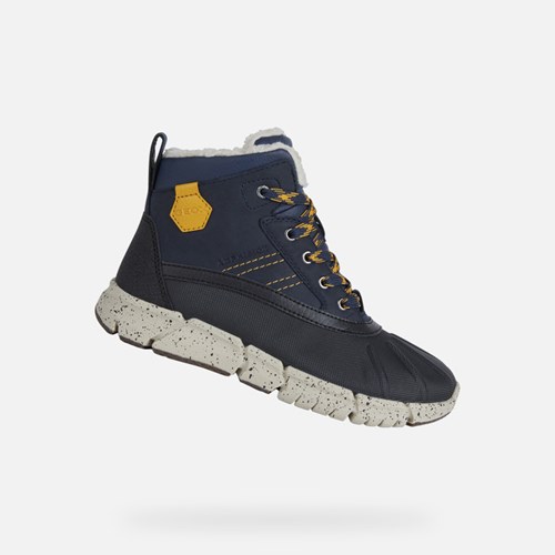 Geox Flexyper Abx Mid-calf Boots Fiú Sötétkék Sárga | GJQB-06594