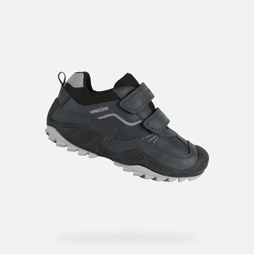 Geox New Savage Tornacipő Fiú Sötétkék Szürke | YRXF-59821