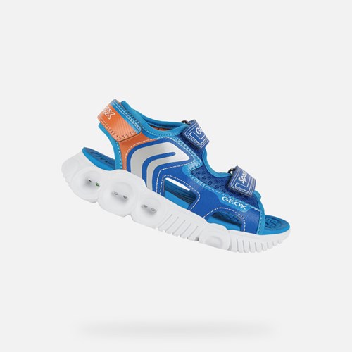Geox Sandal Wroom Szandál Fiú Királykék Narancssárga | TFLE-65429